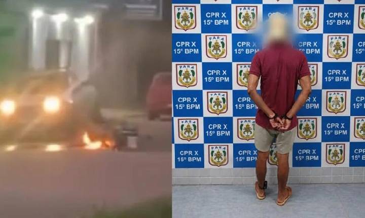Motociclista é detido após atear fogo em moto depois de acidente de trânsito em Itaituba no Pará