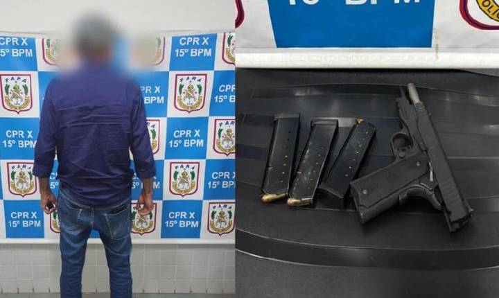 Operação bloqueio resulta na apreensão de pistola calibre .45 em Itaituba