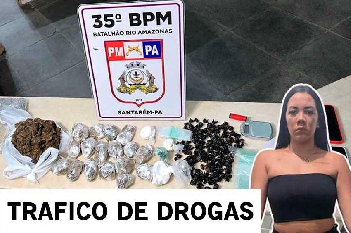 PM prende suspeita de comandar ponto de venda de drogas e exaltar facção criminosa em Santarém