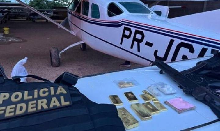 Polícia Federal apreende 46 kg de ouro em aeronave particular no aeroporto de Itaituba (PA)