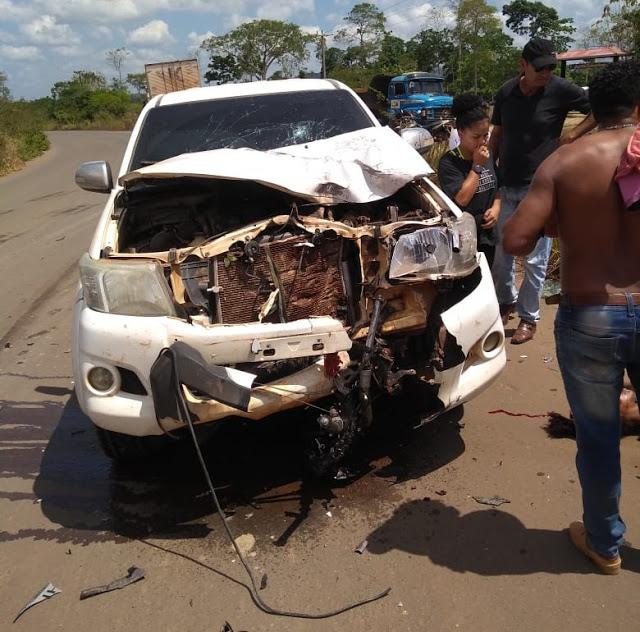 Acidente entre caminhonete e moto deixa três vítimas fatais na Transamazônica BR-230