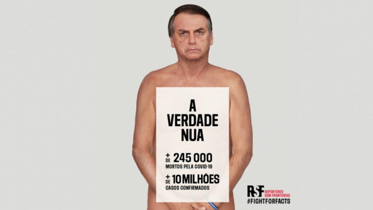 Com Bolsonaro “nu”, entidade lança campanha contra desinformação do Governo Federal
