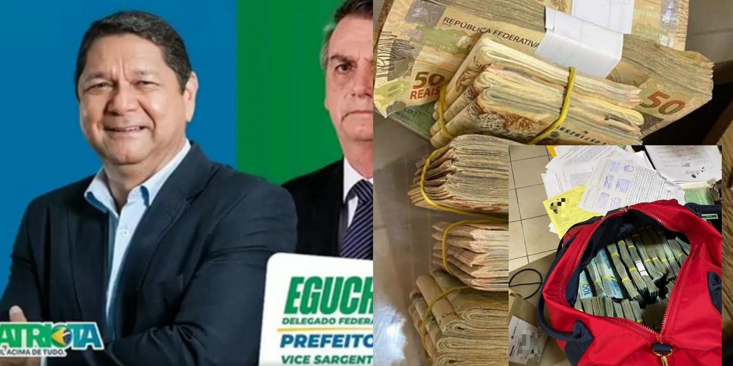 PF faz busca e apreensão na casa de Everaldo Eguchi e apreende grande quantia em dinheiro.
