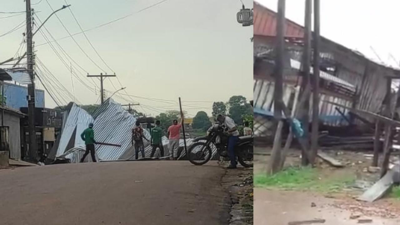 Temporal em Itaituba deixa rastro de destruição, vento foi tão forte que derrubou casas, deixando famílias desabrigadas