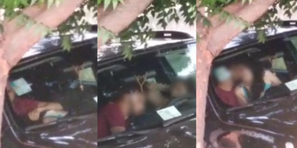 Vídeo mostra casal fazendo sexo dentro de carro em via pública