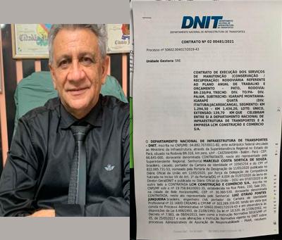 Empresa LCM tem contratos com DNIT, para manutenção da BR230 de mais de R$ 30 milhões e a BR ta abandonada