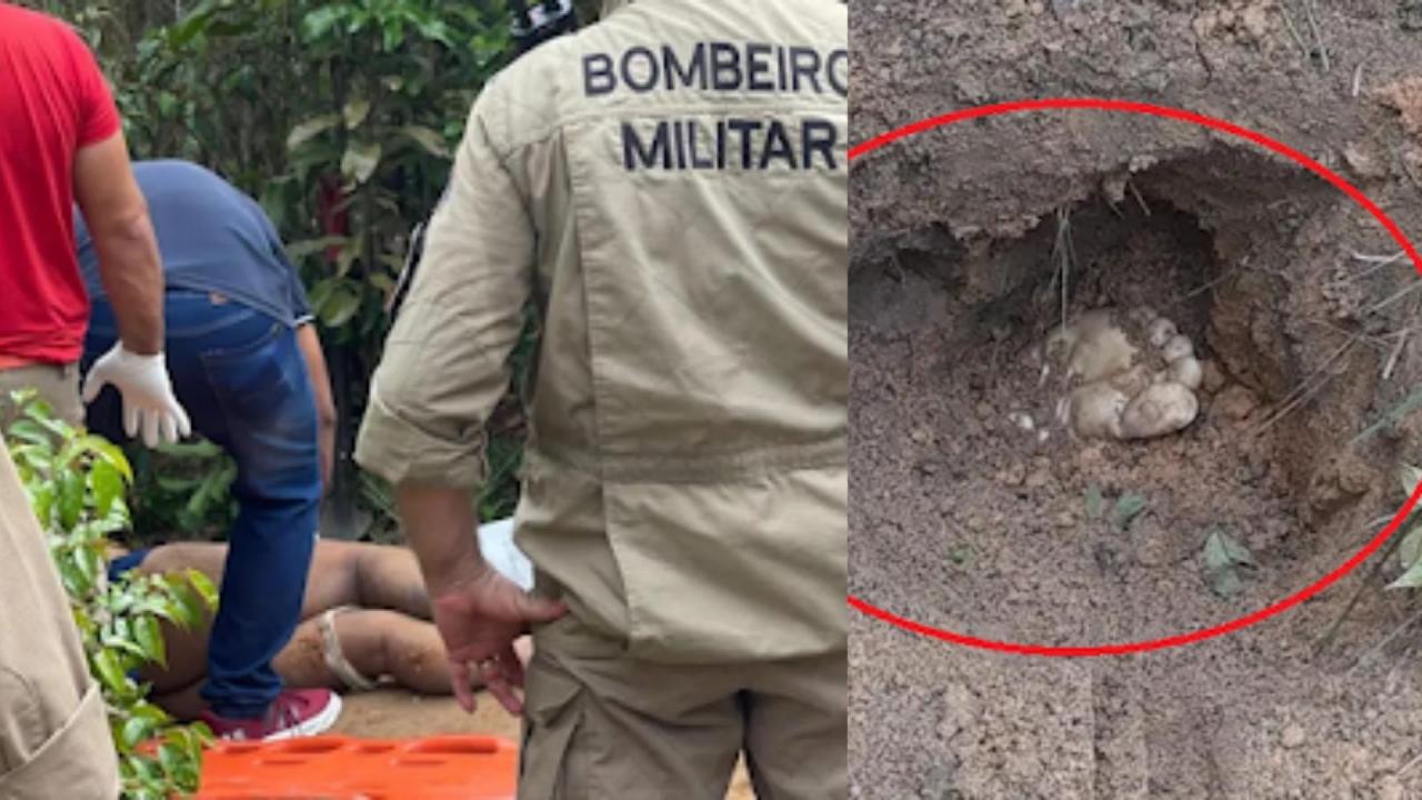 Corpos de casal é encontrado enterrado de cabeça para baixo em mata