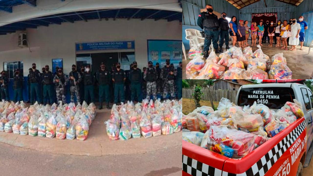 Policia Militar distribui cestas básicas à população dos municípios de Itaituba, Novo Progresso, Rurópolis, Placas e Aveiro