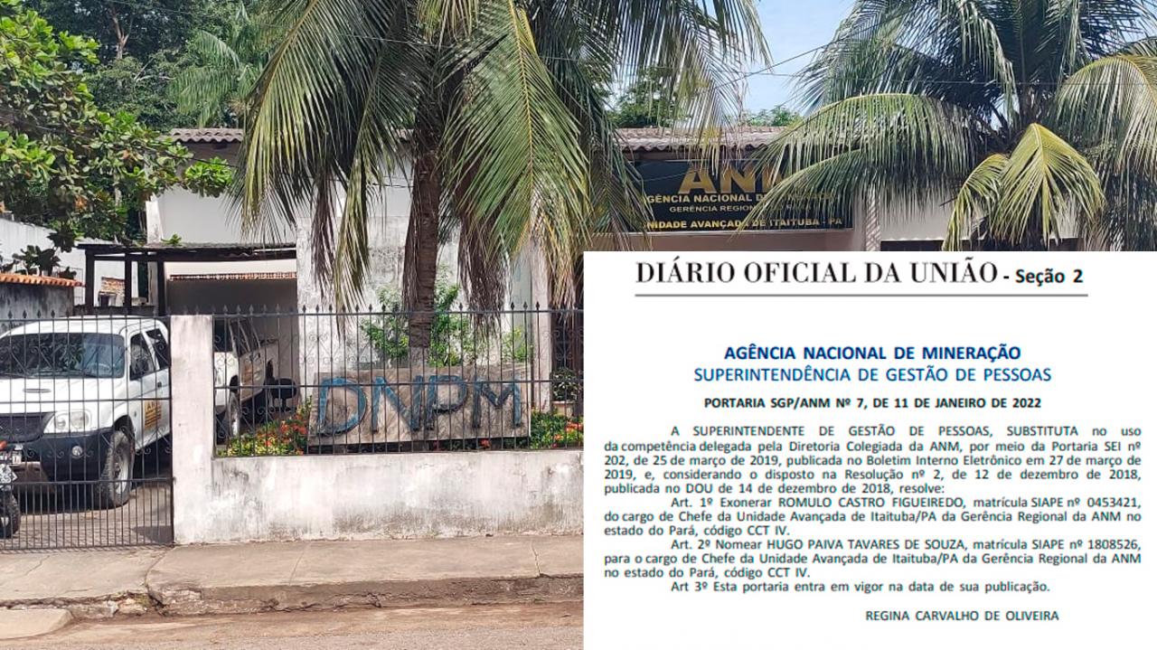 A Unidade Regional da Agencia Nacional de Mineração (ANM) em Itaituba, teve seu chefe exonerado