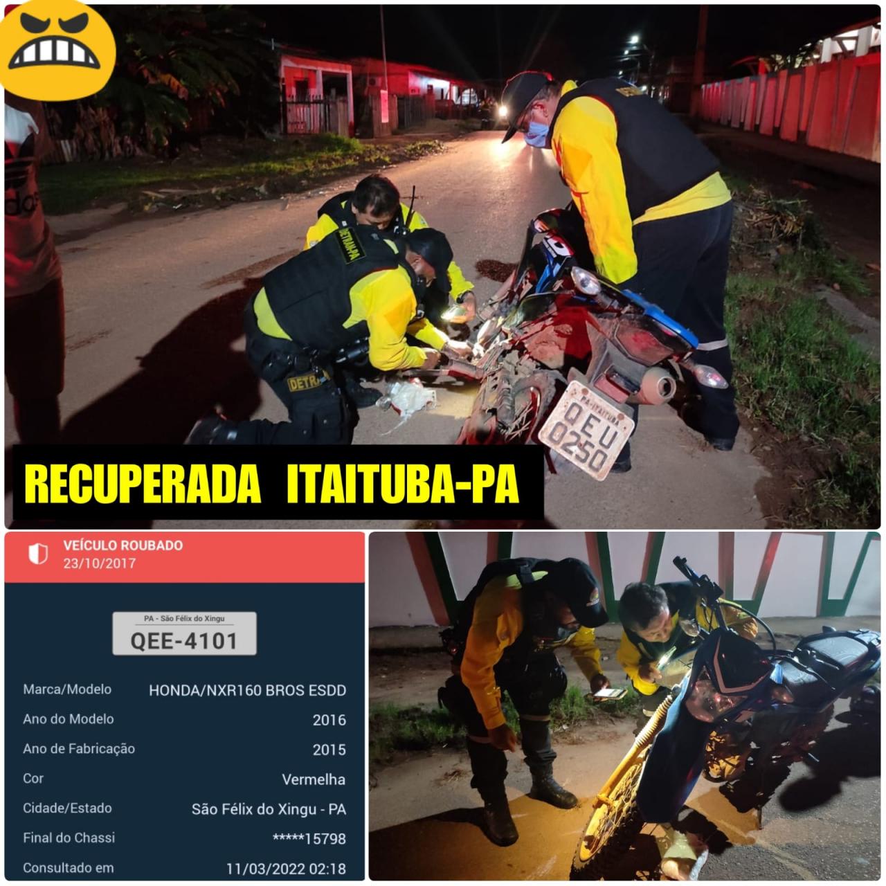 DETRAN-PA Recupera veículo com registro de furto/roubo em Itaituba Pará