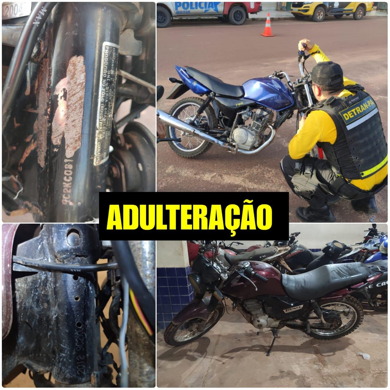 Detran-Pa apresenta duas motocicletas com adulteração no chassi no município de Placas Pará