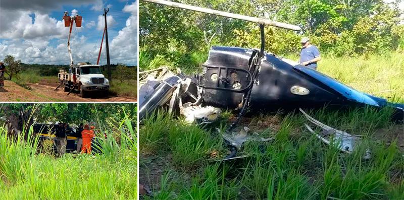 Helicóptero cai e mata dois homens na zona Rural de Boa Vista