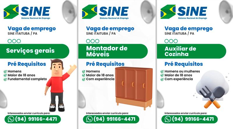 Vagas de emprego disponíveis em Itaituba e região