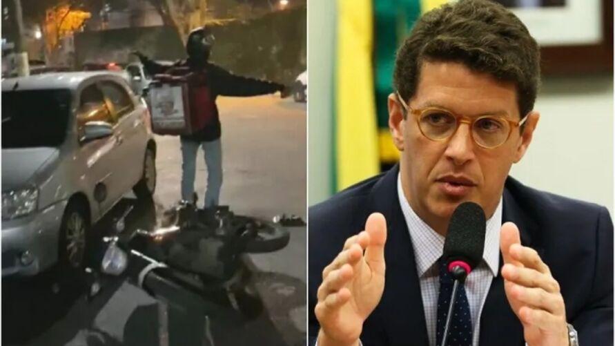 Vídeo: ex-ministro e candidato a Dep. Federal de Bolsonaro atropela entregador e foge