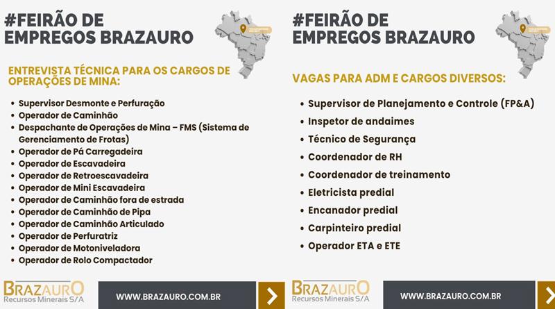 Empresa Brazauro Recursos Minerais anuncia 42 vagas de emprego em Itaituba no Pará