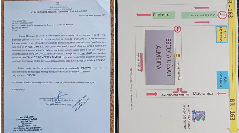 Em Moraes Almeida a Rua da Cerejeira em frente a Escola Cezar Almeida agora é mão única, fiquem atentos no trânsito