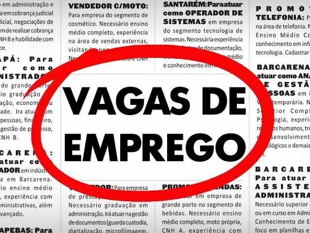 Oportunidade: Vagas de emprego