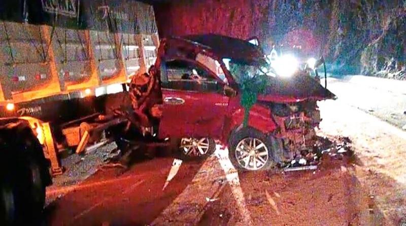 Empresário e família escapa de grave acidente na BR-163 caminhonete ficou destruída; ‘Deus estava conosco’