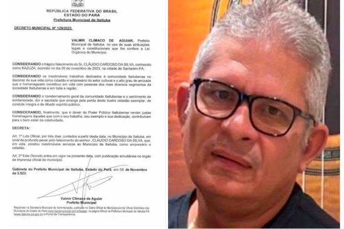 Prefeitura de Itaituba decreta luto oficial por três dias pelo falecimento do empresário “Kazuza”