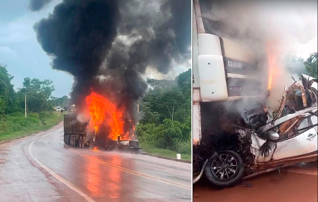 Acidente gravíssimo na BR 230, Transamazônica, entre o Km 11 e o Distrito de Campo Verde em Itaituba no Pará