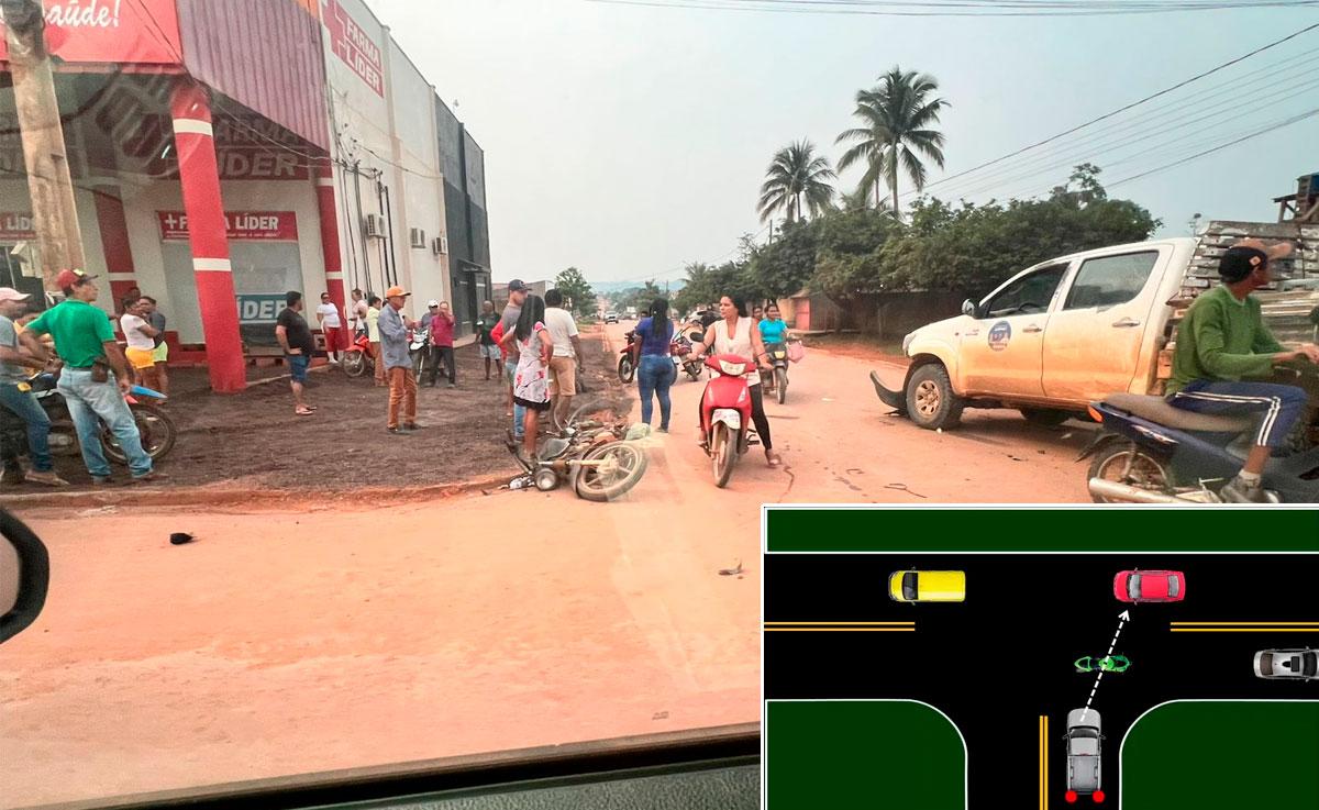 Acidente em cruzamento de via recentemente asfaltada chama atenção no Distrito de Moraes Almeida