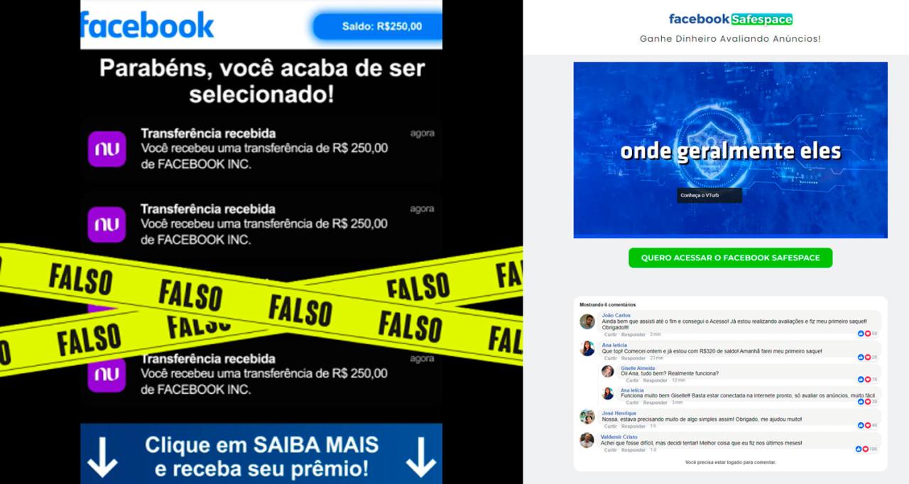 Cuidado: É golpe plataforma que ‘remunera’ por avaliações de anúncios no Facebook