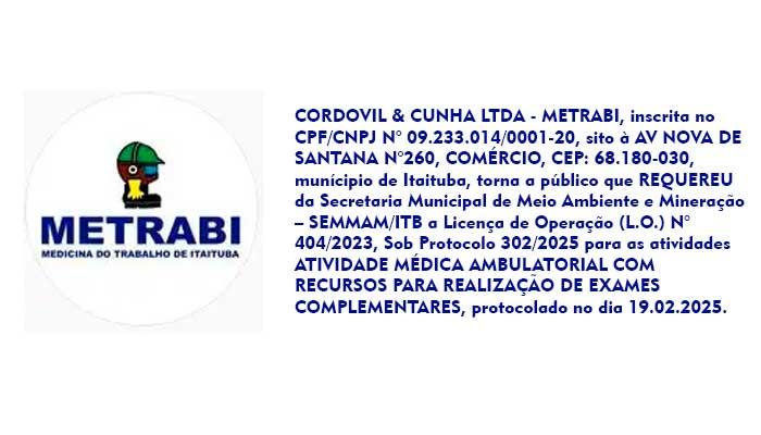 REQUERIMENTO DE LICENÇA DE OPERAÇÃO
