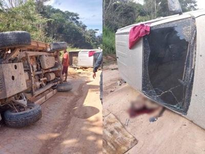 Acidente entre duas caminhonetes deixa uma vítima fatal na rodovia Transgarimpeira, em Itaituba