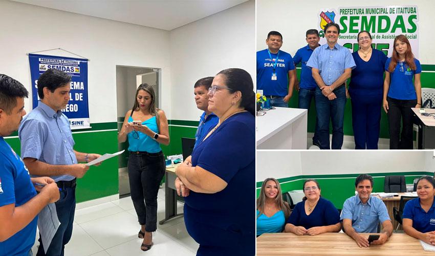 Equipe da (SEASTER) – Secretaria de Assistência Social, Trabalho, Emprego e Renda do Pará, visita (SEMDAS) em Itaituba