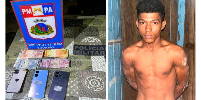 Homem é presso por suspeita de roubo na comunidade Marupá (PISTA SUDÁRIO), na região garimpeira de Itaituba-PA