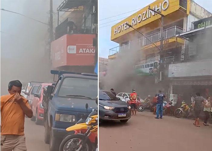 Incêndio atinge loja e hotel próximo ao Porto da Balsa em Itaituba
