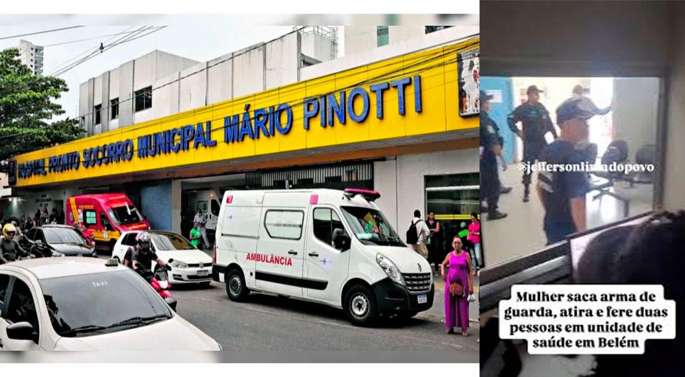 Mulher saca arma de guarda, atira e fere duas pessoas em unidade de saúde em Belém