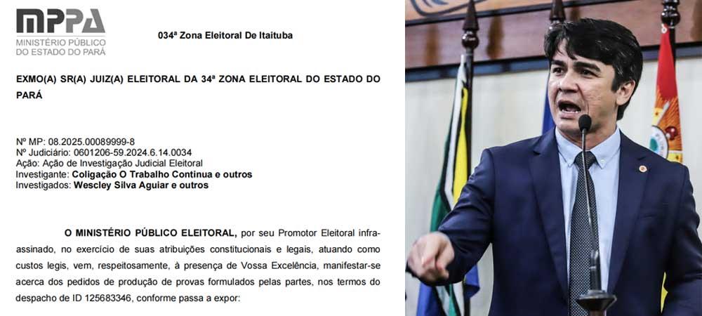 MP Eleitoral pede quebra de sigilo bancário de Wescley Tomaz, ex-candidato a prefeito em Itaituba no PA