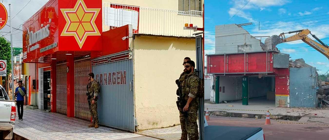 Fim de um ciclo: prédio histórico da empresa Ouro Minas é demolido no centro de Itaituba no Pará