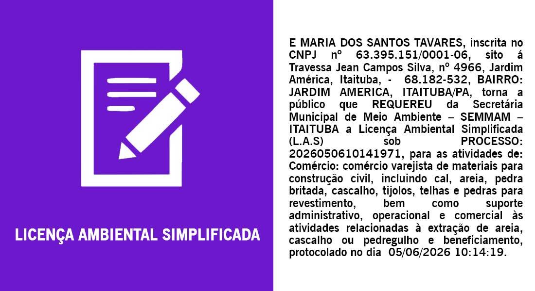 Requerimento de Licença Ambiental Simplificada (L.A.S)