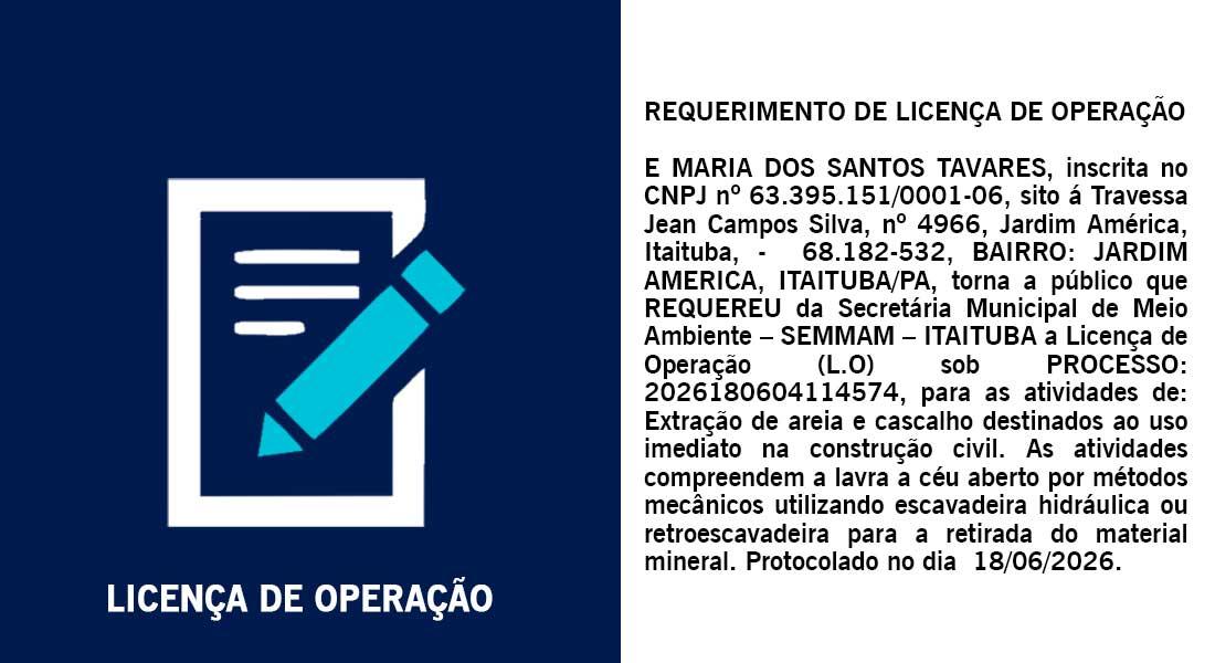 Requerimento de Licença de E Maria dos Santos Tavares