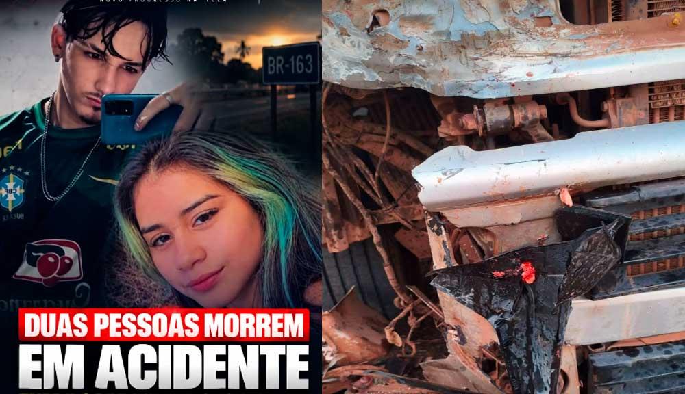 Um casal foi a óbito após colisão entre motocicleta e carreta na BR-163, em Castelo de Sonhos no Pará