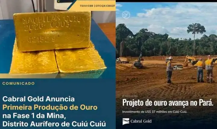 Cabral Gold inicia nova fase de produção de ouro no Distrito de Cuiu Cuiu