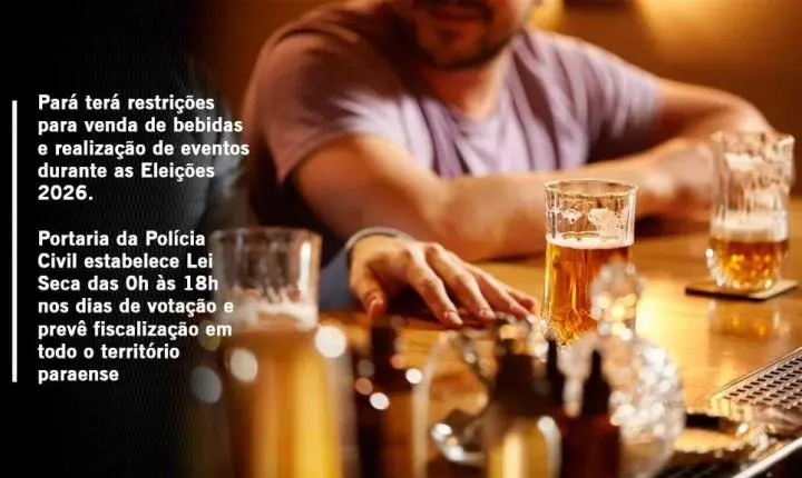 Pará terá restrições para venda de bebidas e realização de eventos durante as Eleições 2026